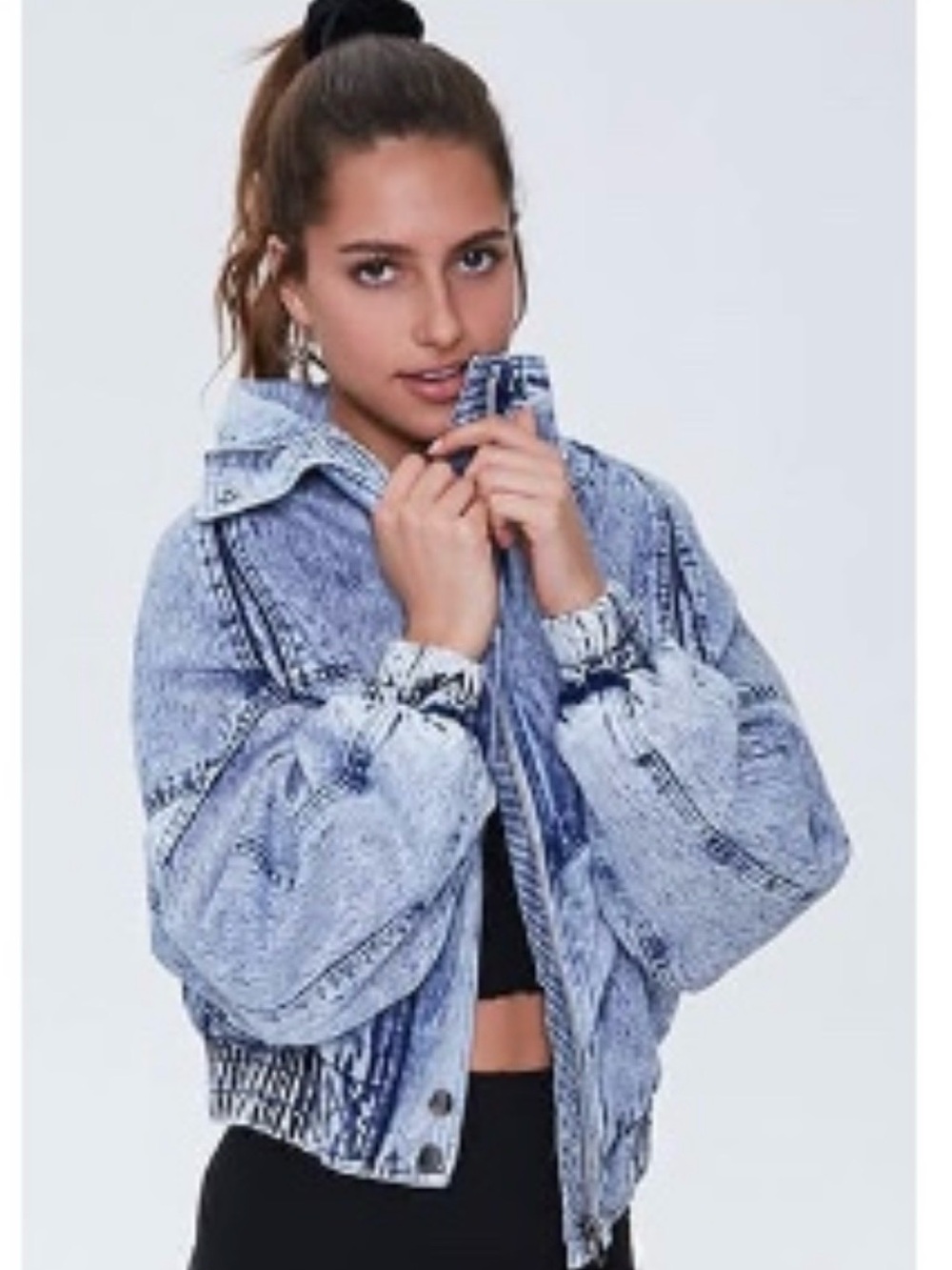 Forever 21 Vintage Acid Wash Denim Jacket